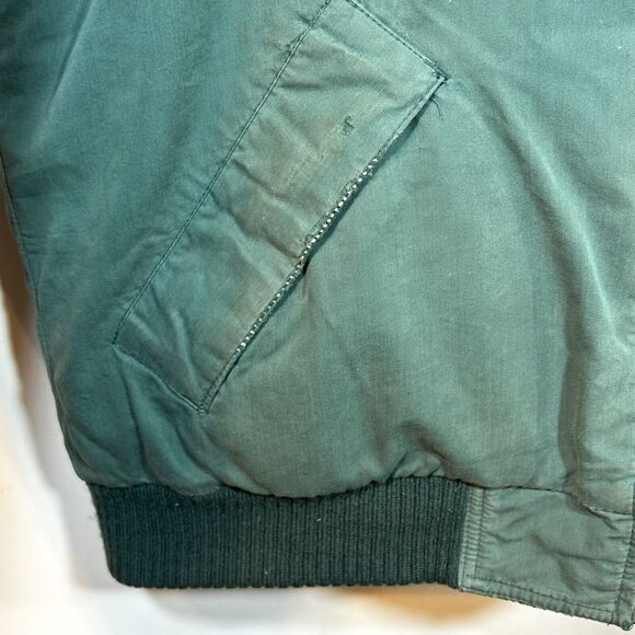 VINTAGE Eddie Bauer Jacket Mens L Tall Goose Down Flight Bomber Puffer 70s Green - Picture 4 of 14
